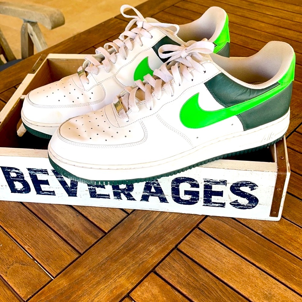Nike Air Force -1 ‘82. Size 15 Green White sneaker - Picture 1 of 13